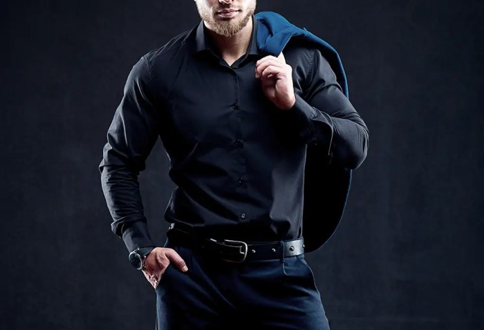 Dress shirts for men black