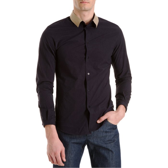 Men's contrast collar dress shirt