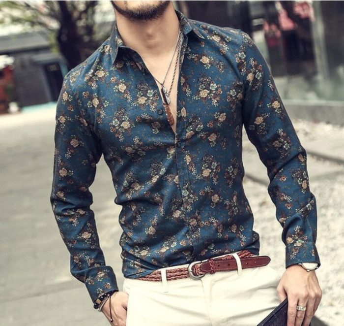 Men floral dress shirts