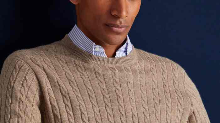 Men's dress shirt under sweater